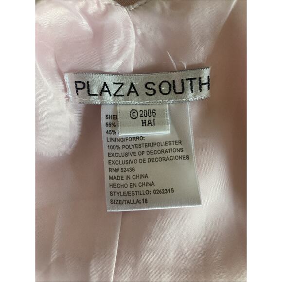 Vintage Plaza South Pink Linen Blend Maxi Dress Coastal Beach Wedding Bridal 18 - Picture 7 of 8